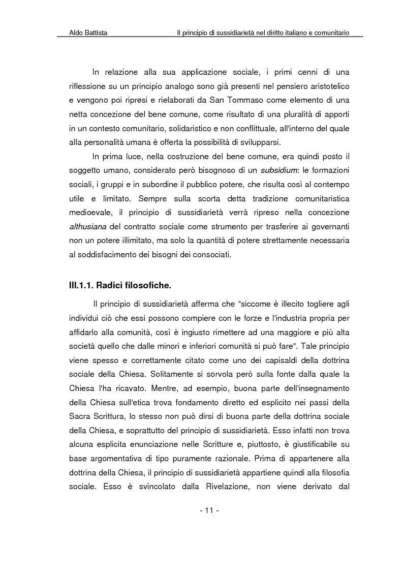 Anteprima della tesi: Il principio di sussidiarietà nel diritto italiano e comunitario, Pagina 6