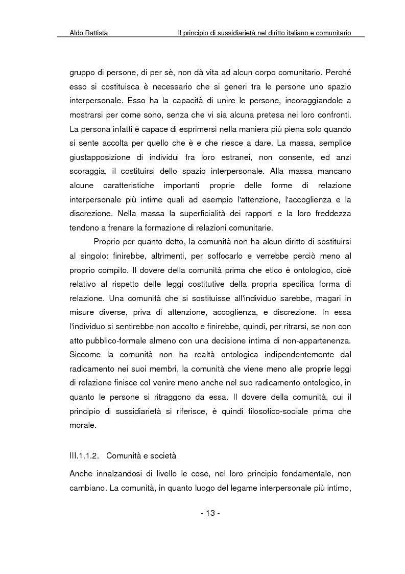 Anteprima della tesi: Il principio di sussidiarietà nel diritto italiano e comunitario, Pagina 8