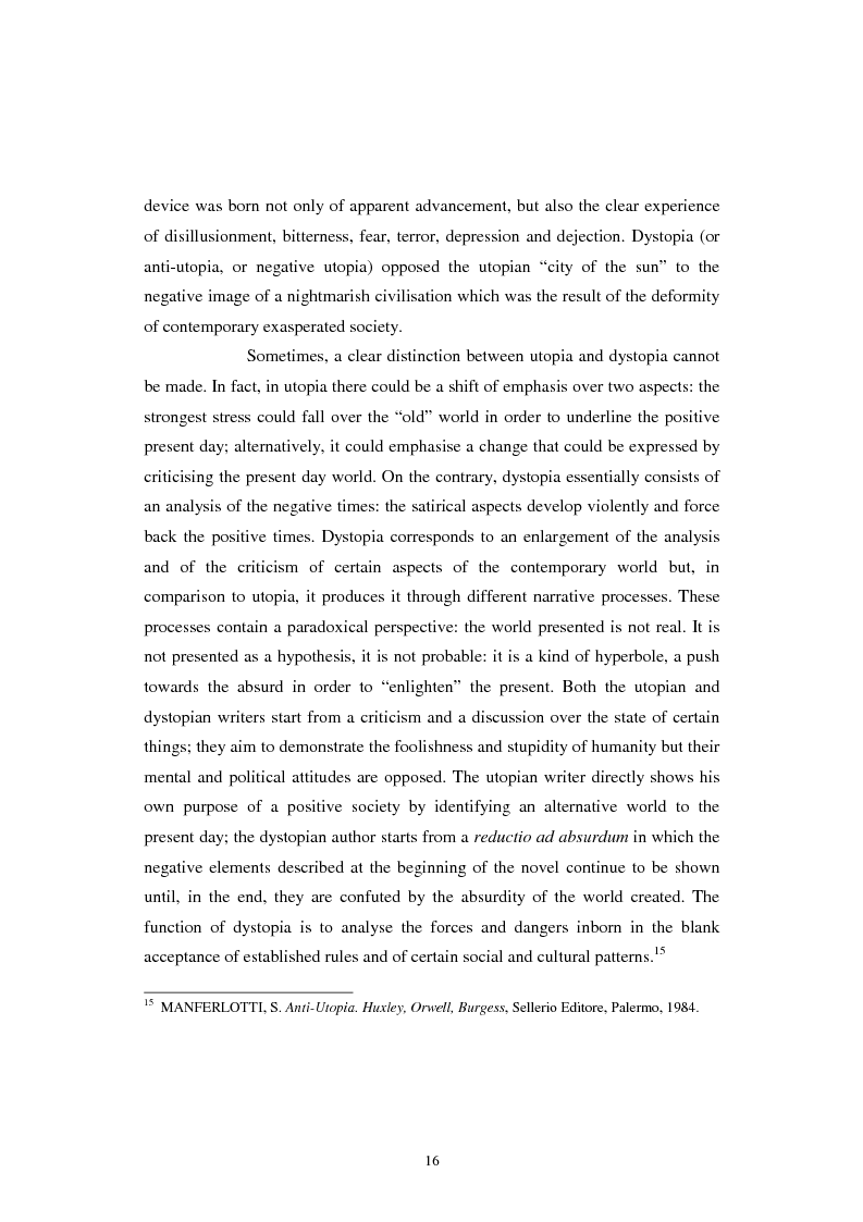 Anteprima della tesi: The Contemporary World Seen through the Dystopian Novels of Huxley and Orwell, Pagina 13