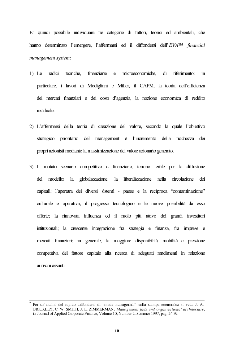 Anteprima della tesi: Il modello dell'Economic Value Added (EVA) e l'esperienza del gruppo Siemens, Pagina 10