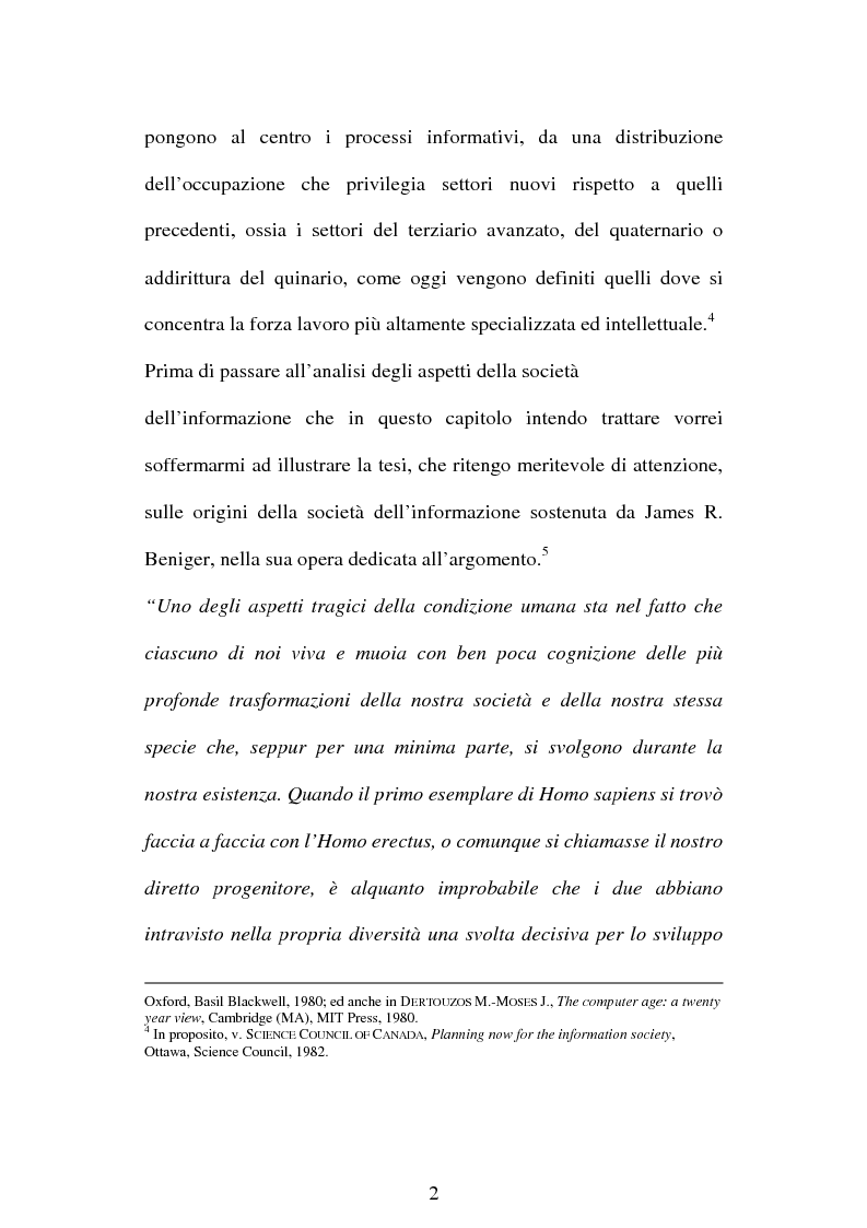 Anteprima della tesi: La società dell'informazione e la tutela della privacy nell'ordinamento internazionale e comunitario, Pagina 8