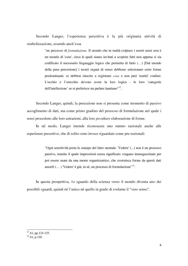 Anteprima della tesi: L'estetica simbolica in Susan K. Langer, Pagina 14