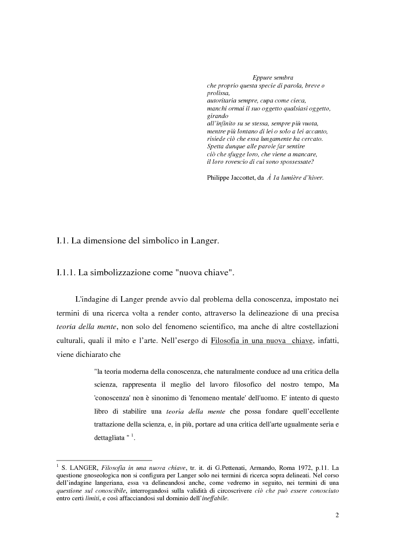 Anteprima della tesi: L'estetica simbolica in Susan K. Langer, Pagina 8