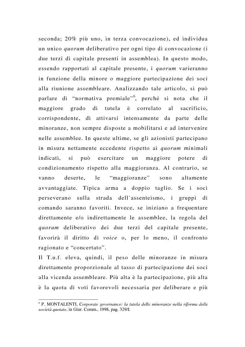 Anteprima della tesi: La tutela delle minoranze nelle società quotate a oltre tre anni dall'entrata in vigore del T.U.F., Pagina 8