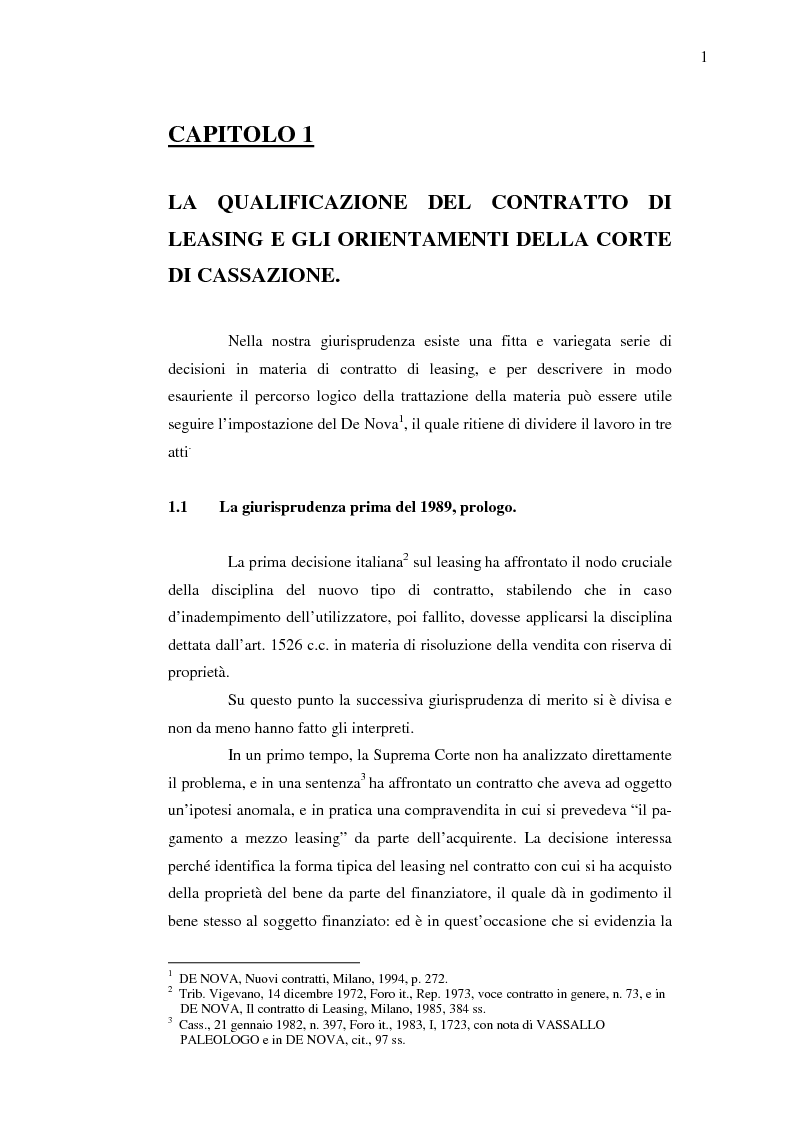 Anteprima della tesi: Costi e benefici secondo i differenti profili giuridici, contabili e tributari delle posizioni delle parti nei contratti di leasing, Pagina 5