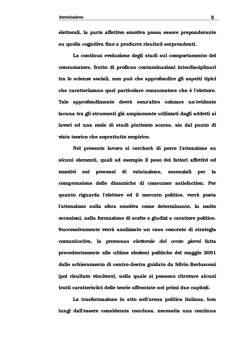 Anteprima della tesi: Consumer satisfaction e marketing politico, una proposta di studio, Pagina 3