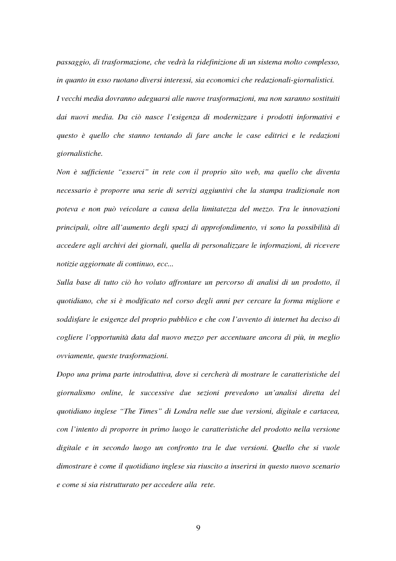 Anteprima della tesi: Il giornalismo online: il caso del Times di Londra, Pagina 3