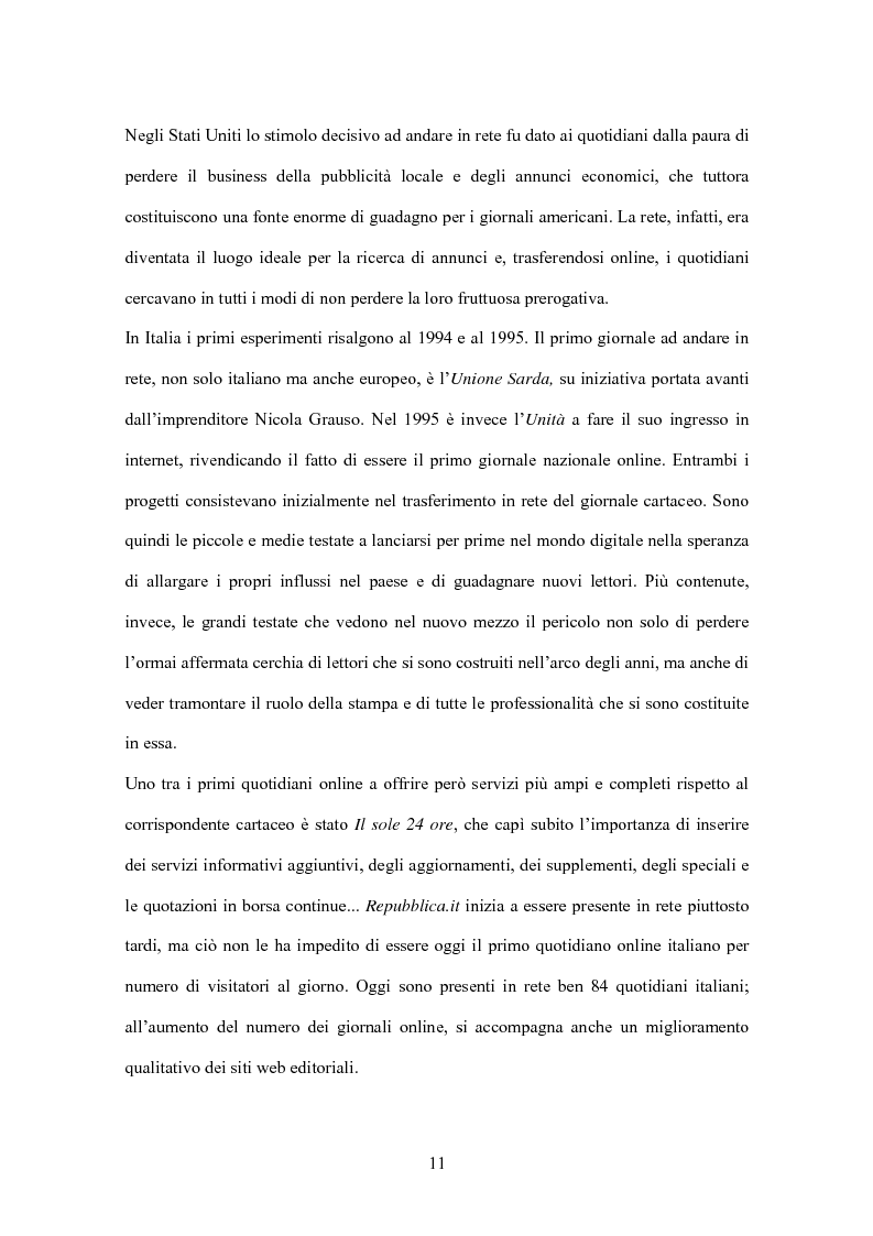 Anteprima della tesi: Il giornalismo online: il caso del Times di Londra, Pagina 5