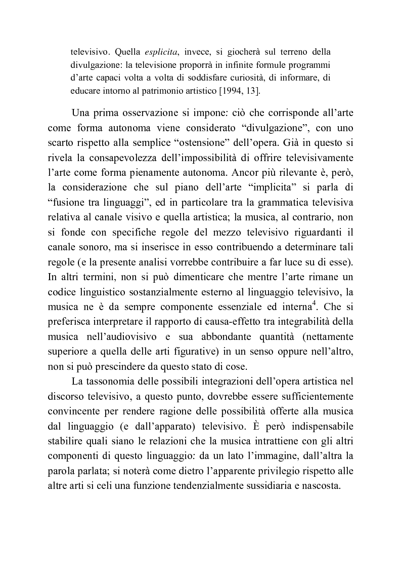Anteprima della tesi: Usi della musica nella neotelevisione: una proposta di tassonomia, Pagina 14
