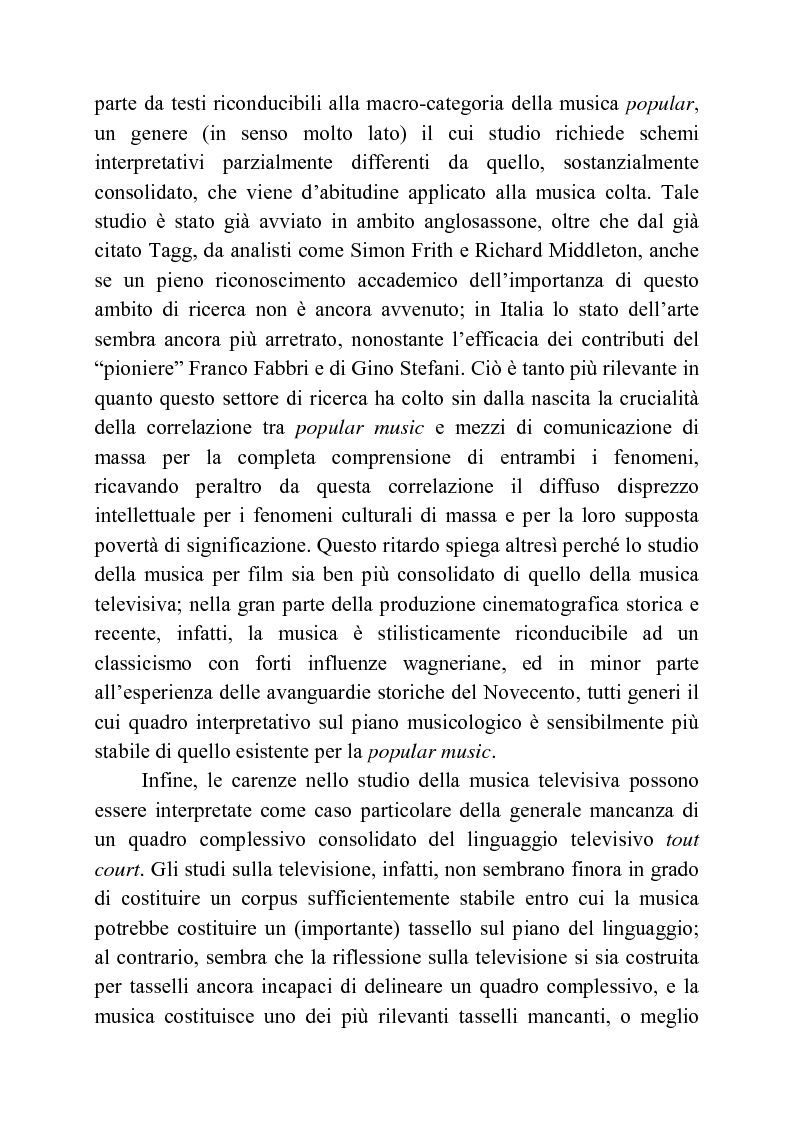 Anteprima della tesi: Usi della musica nella neotelevisione: una proposta di tassonomia, Pagina 4