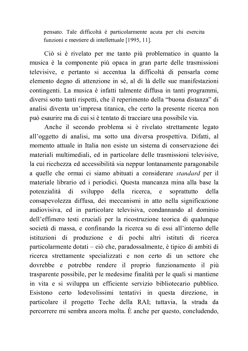 Anteprima della tesi: Usi della musica nella neotelevisione: una proposta di tassonomia, Pagina 7