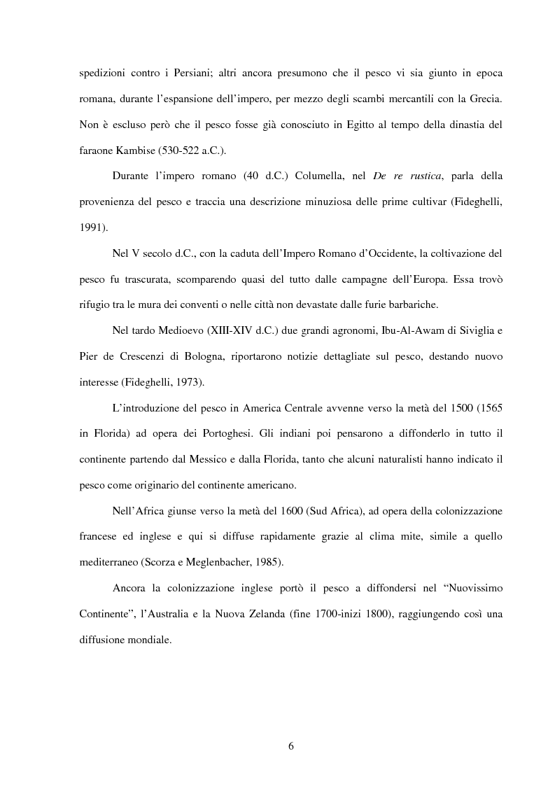 Anteprima della tesi: Valutazione della resistenza a Taphrina deformans di genotipi di pesco ottenuti presso il Dipartimento di Ortoflorofrutticoltura di Firenze, in due differenti ambienti climatici della Toscana, Pagina 2