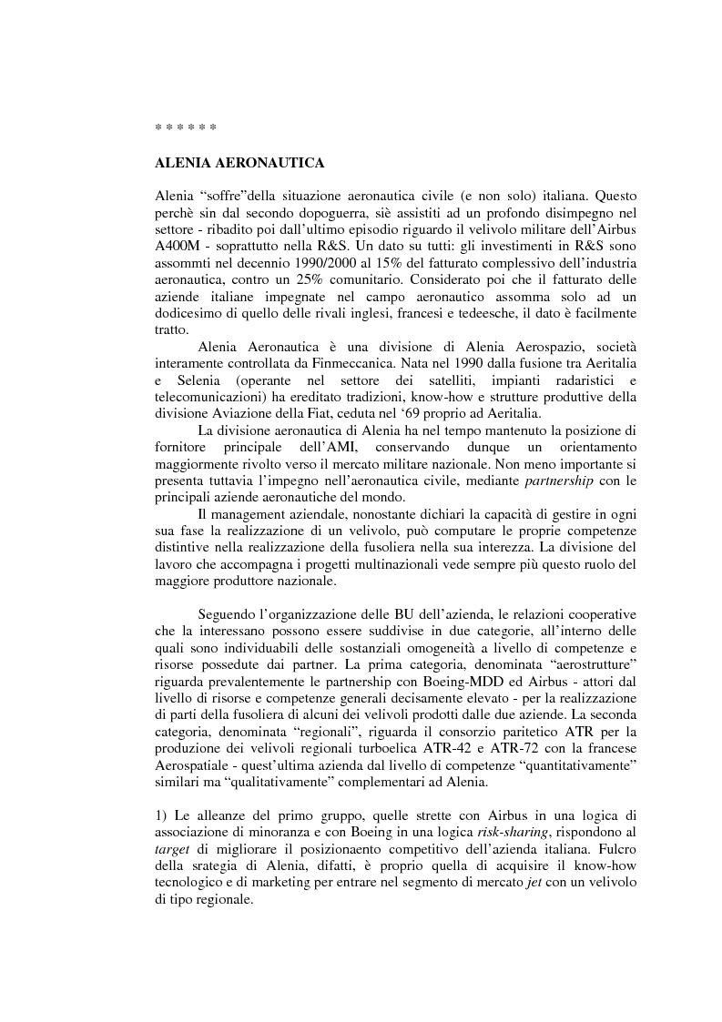 Anteprima della tesi: Relazioni cooperative tra imprese nell'industria aeronautica civile. Il caso Alenia, Pagina 14