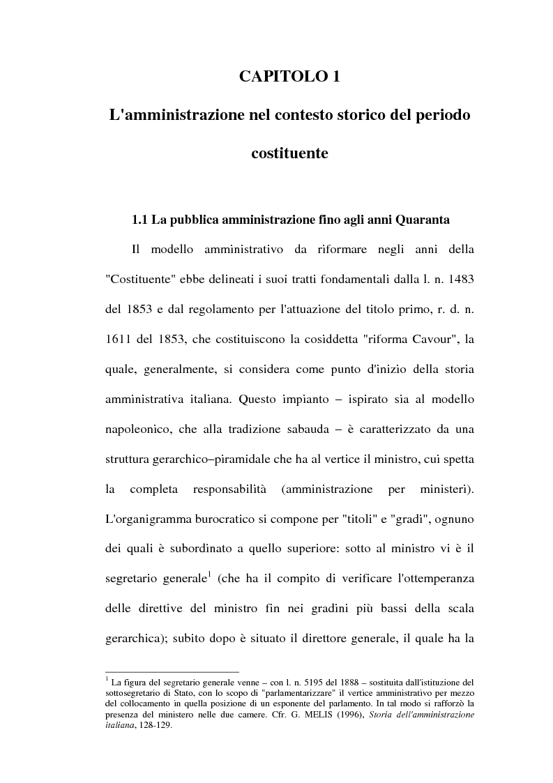 Anteprima della tesi: Il dibattito sulla riforma della pubblica amministrazione negli anni della ''Costituente'', Pagina 11