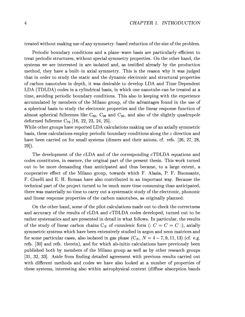 Anteprima della tesi: Ab-initio calculations of axially symmetric isolated carbon nanostructures: from linear chains to nanotubes, Pagina 4