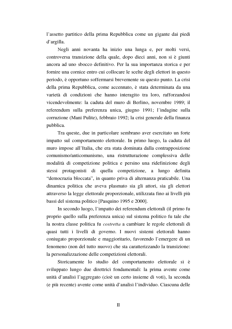 Anteprima della tesi: Un intenso biennio. Confronto tra quattro diverse elezioni nel Comune di Lecce (1999-2000), Pagina 2