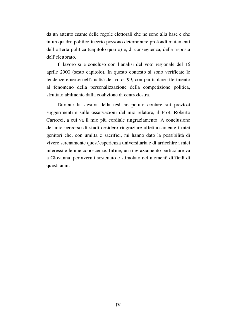 Anteprima della tesi: Un intenso biennio. Confronto tra quattro diverse elezioni nel Comune di Lecce (1999-2000), Pagina 4