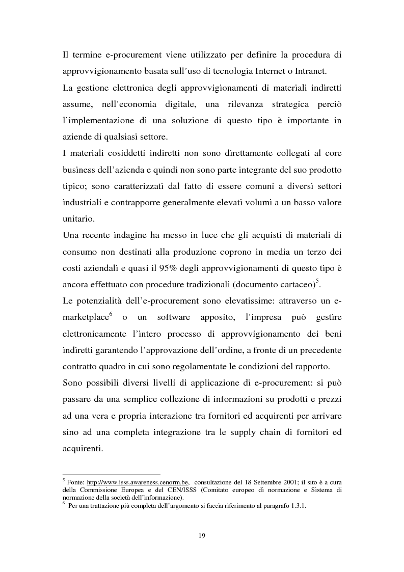 Anteprima della tesi: La gestione dell'e-procurement ed il ruolo delle banche, Pagina 11