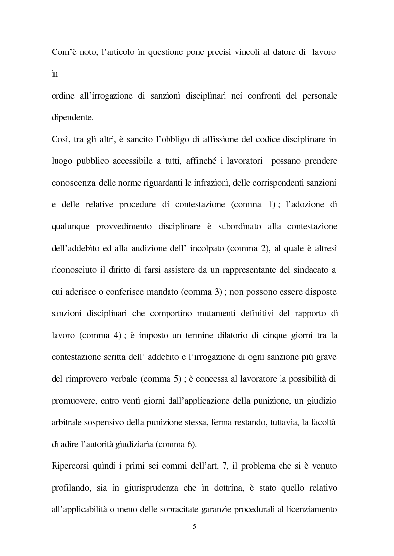 Anteprima della tesi: Il licenziamento disciplinare del dirigente, Pagina 2