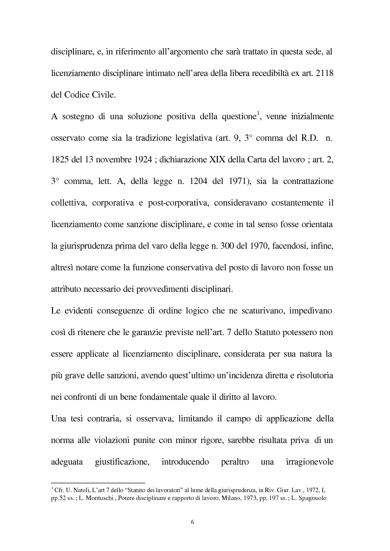 Anteprima della tesi: Il licenziamento disciplinare del dirigente, Pagina 3