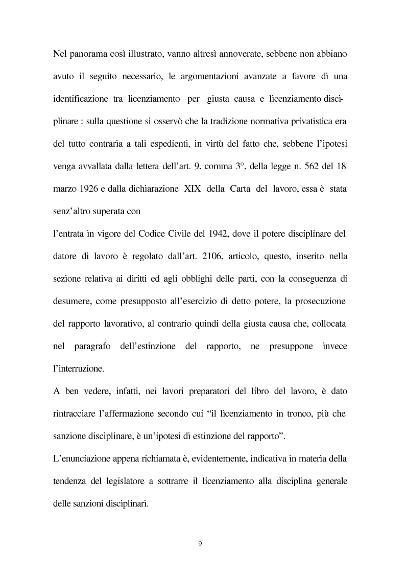 Anteprima della tesi: Il licenziamento disciplinare del dirigente, Pagina 6