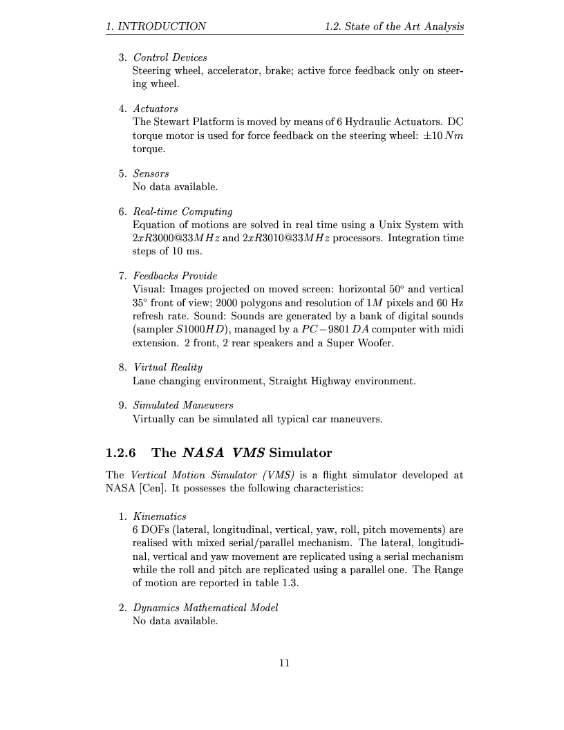 Anteprima della tesi: Study and design of motion base for driving simulators, Pagina 14