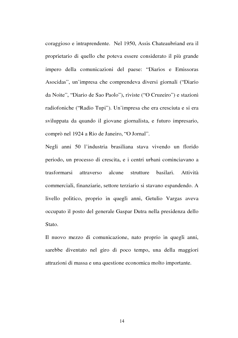 Anteprima della tesi: O telejornal. Informazione e televisione in Brasile, Pagina 12