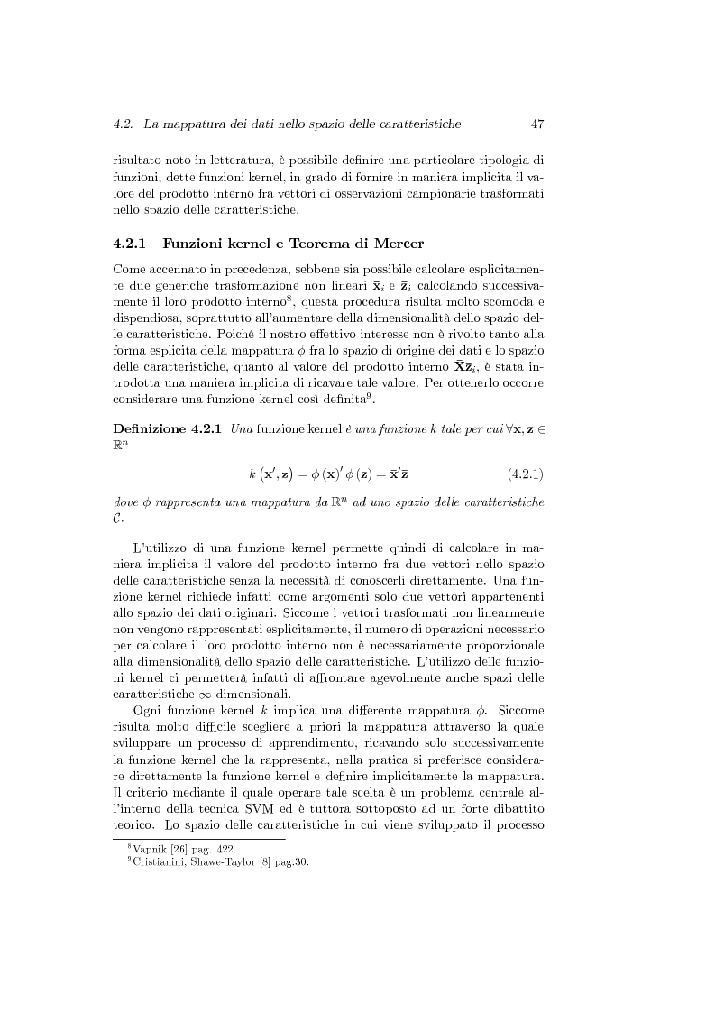 Anteprima della tesi: Support Vector Machines e apprendimento statistico per l'analisi non parametrica della regressione: nuovi sviluppi teorici, software e applicazioni finanziarie, Pagina 11