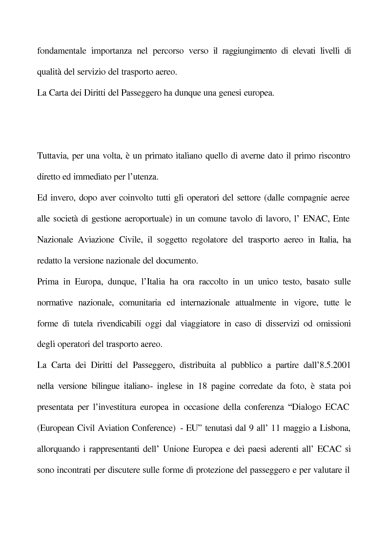 Anteprima della tesi: La Carta dei Diritti del Passeggero, Pagina 2