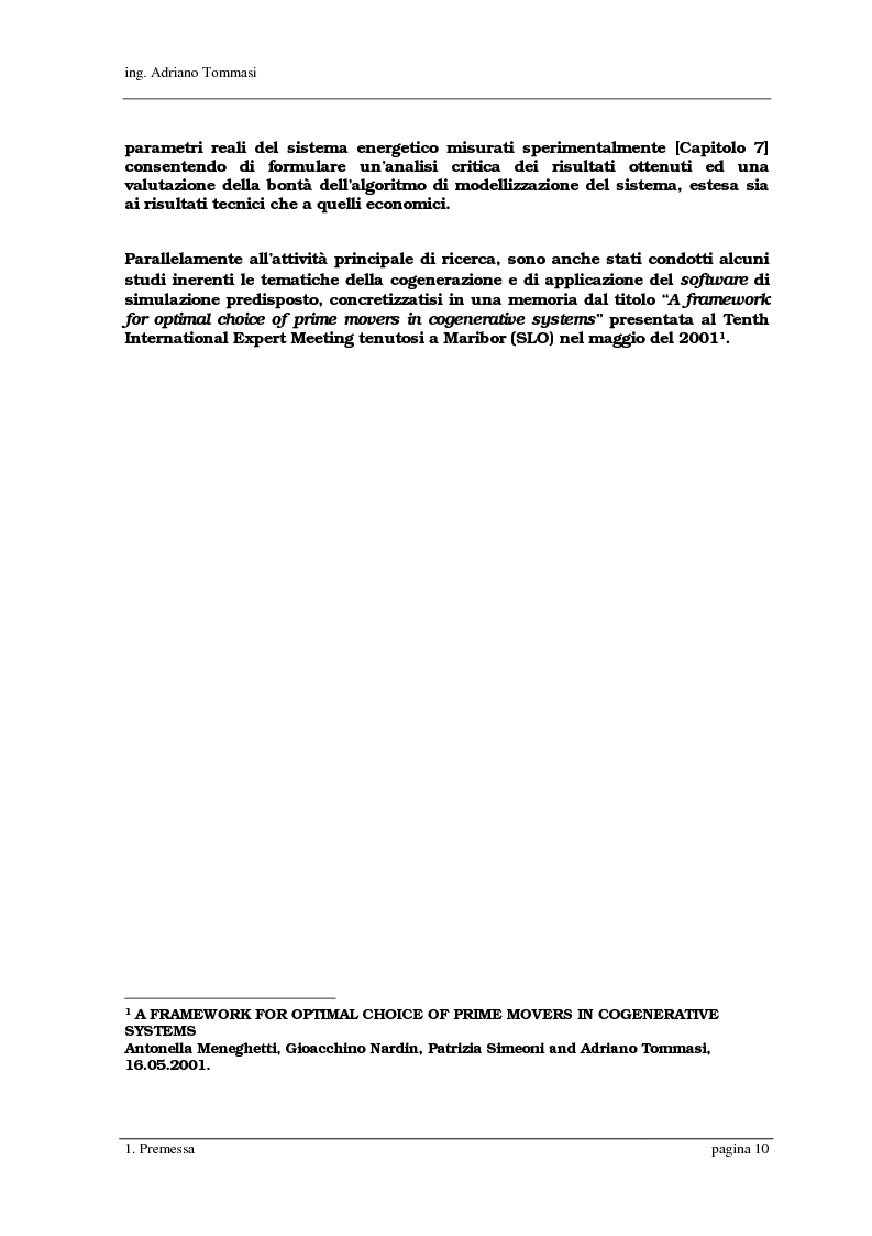 Anteprima della tesi: Formulazione e validazione di un programma di simulazione di un sistema cogenerativo a servizio di un presidio ospedaliero, Pagina 4