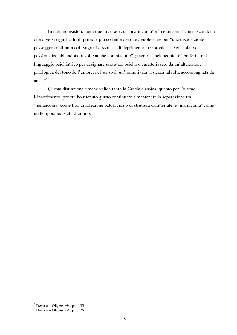 Anteprima della tesi: Amleto e la figura del melanconico nella drammaturgia elisabettiana, Pagina 3