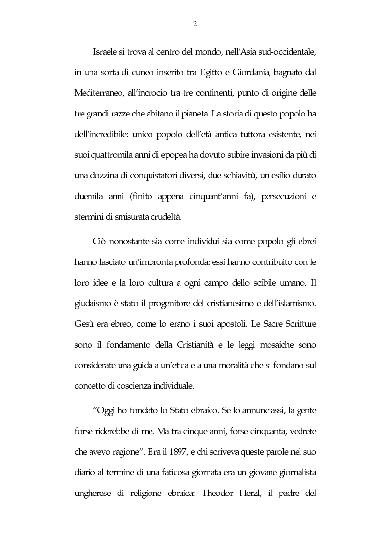 Anteprima della tesi: Israele: aspetti e problemi di uno stato piccolo con una nazione molto estesa, Pagina 2