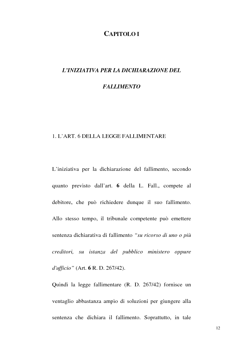 Anteprima della tesi: L'iniziativa d'ufficio nel fallimento, Pagina 5