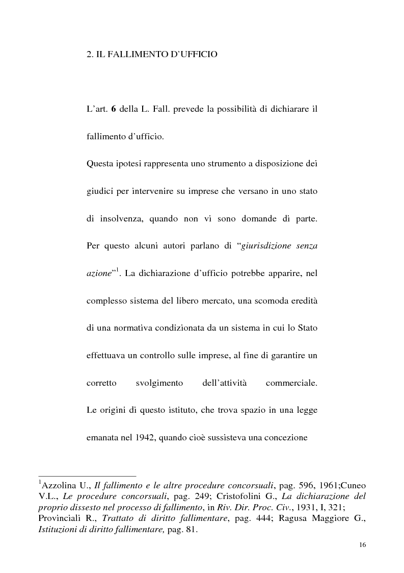 Anteprima della tesi: L'iniziativa d'ufficio nel fallimento, Pagina 9