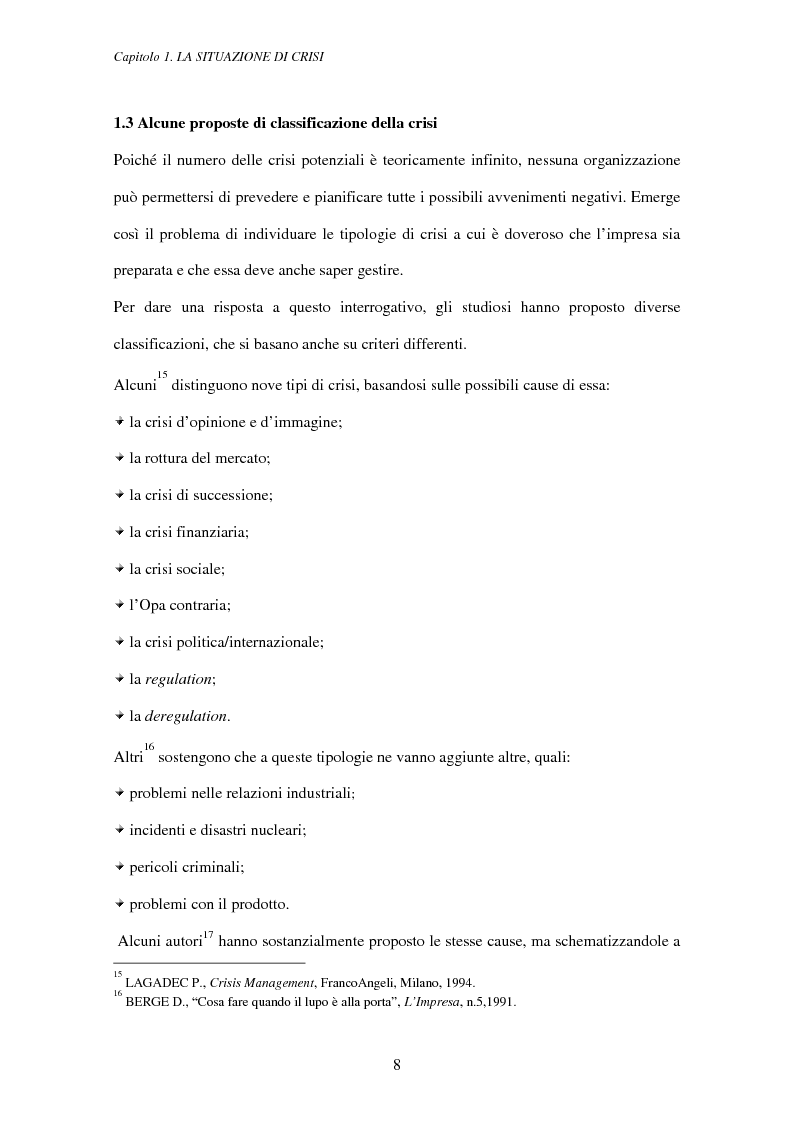 Anteprima della tesi: Crisis management: aspetti teorici e riflessioni su casi reali, Pagina 12