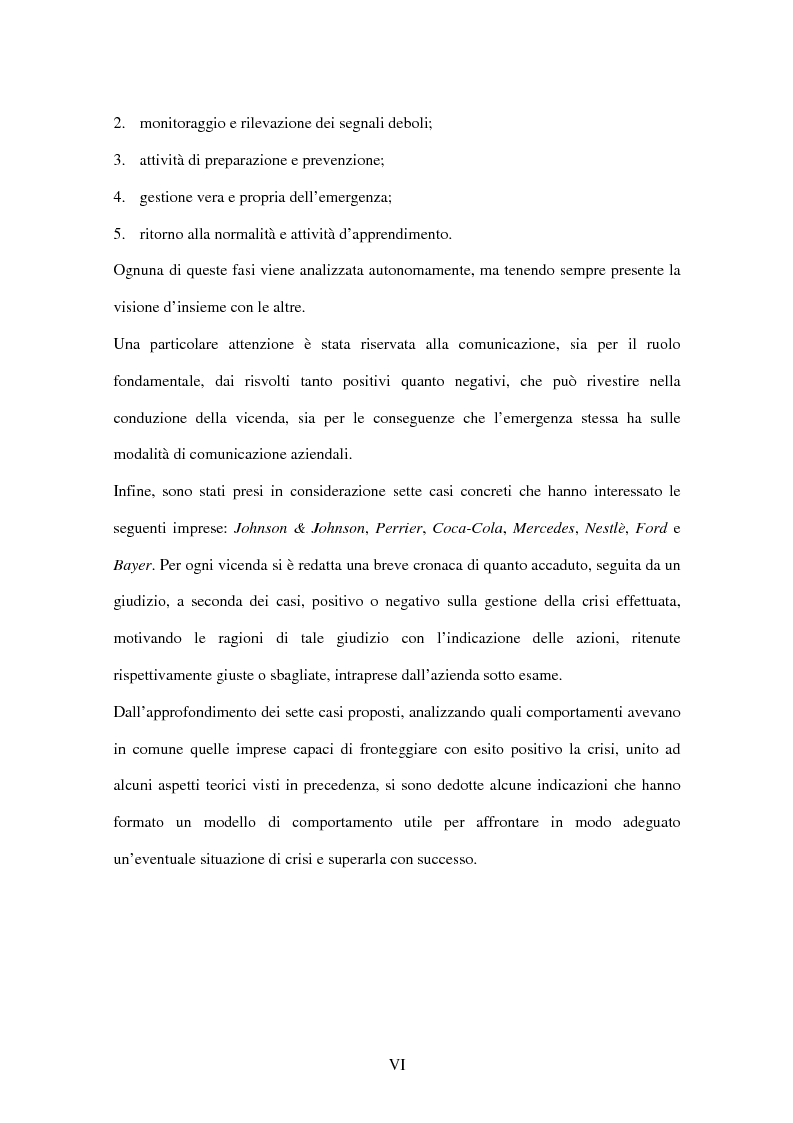 Anteprima della tesi: Crisis management: aspetti teorici e riflessioni su casi reali, Pagina 4