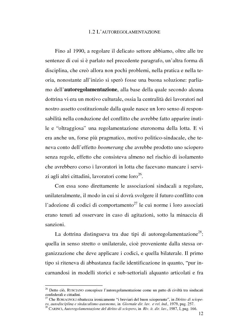 Anteprima della tesi: La commissione di garanzia nella vecchia e nella nuova disciplina della legge sullo sciopero dei servizi pubblici essenziali, Pagina 12