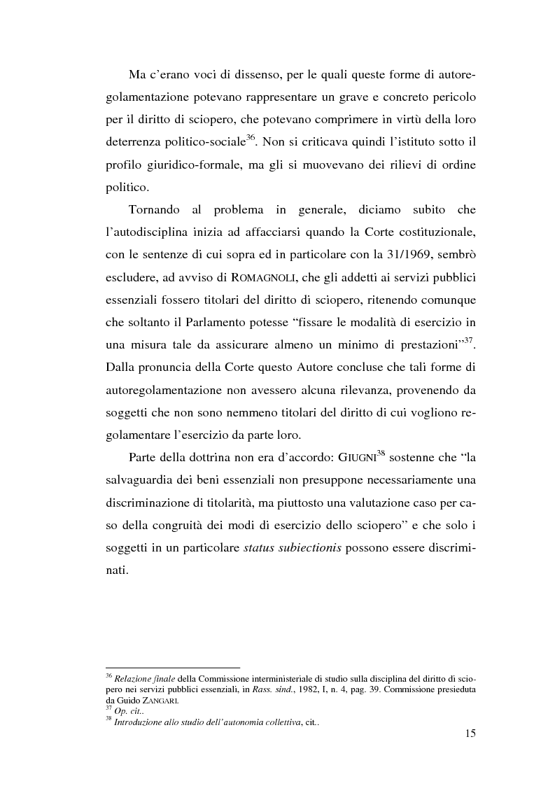 Anteprima della tesi: La commissione di garanzia nella vecchia e nella nuova disciplina della legge sullo sciopero dei servizi pubblici essenziali, Pagina 15