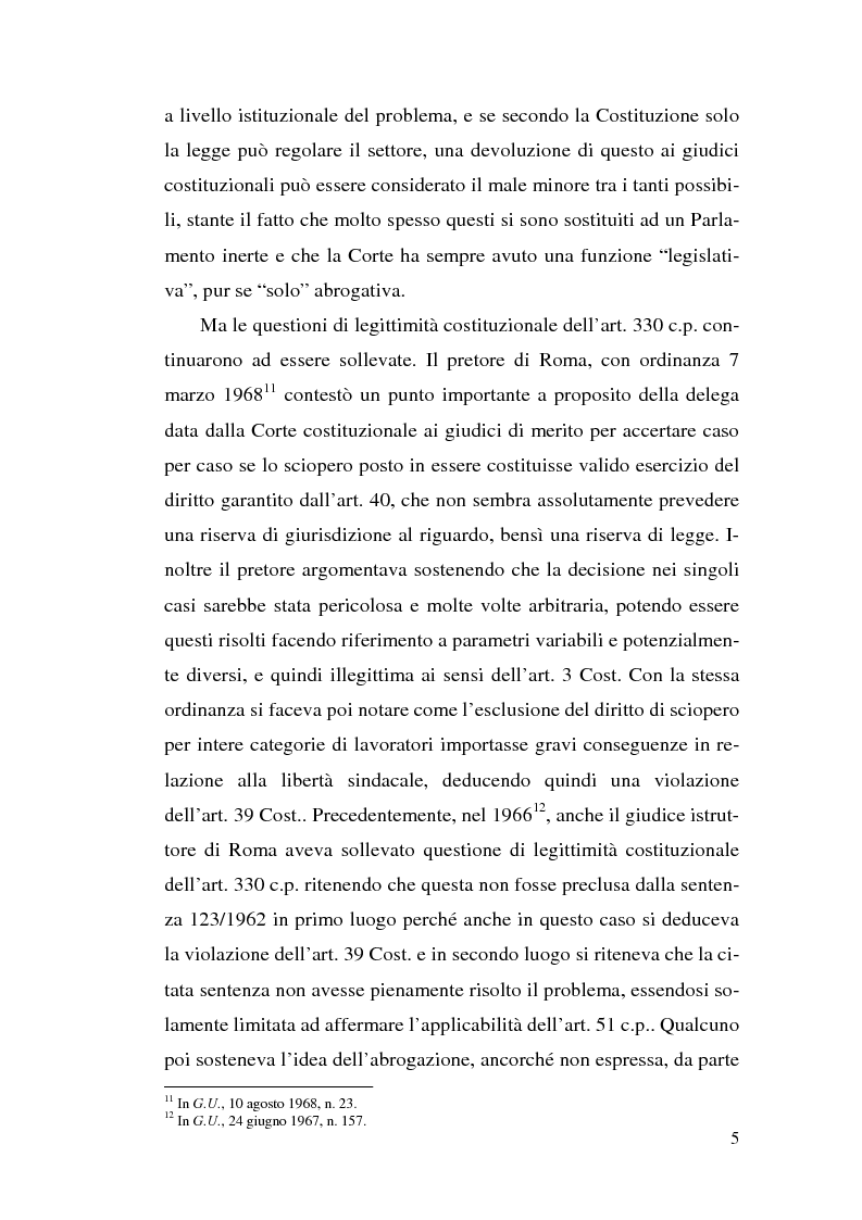 Anteprima della tesi: La commissione di garanzia nella vecchia e nella nuova disciplina della legge sullo sciopero dei servizi pubblici essenziali, Pagina 5