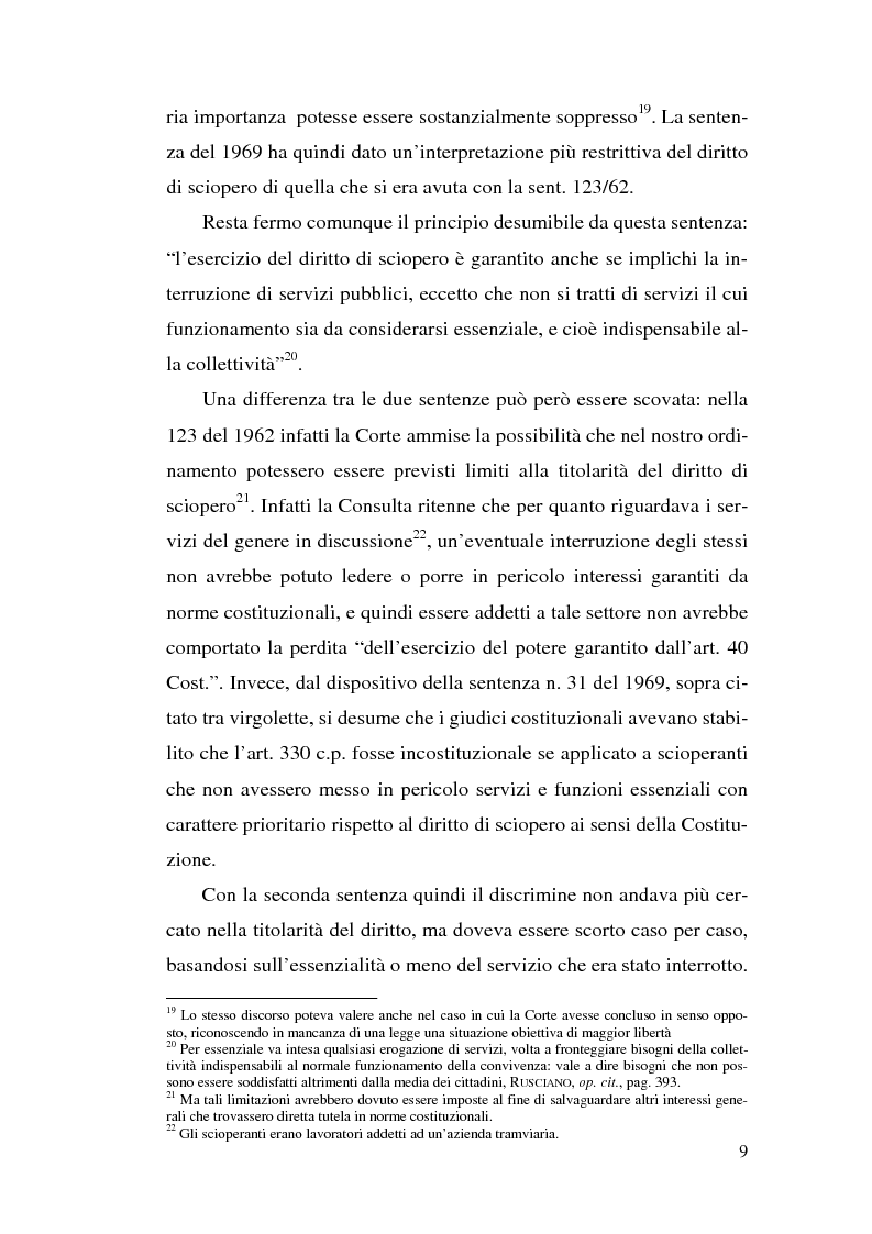 Anteprima della tesi: La commissione di garanzia nella vecchia e nella nuova disciplina della legge sullo sciopero dei servizi pubblici essenziali, Pagina 9
