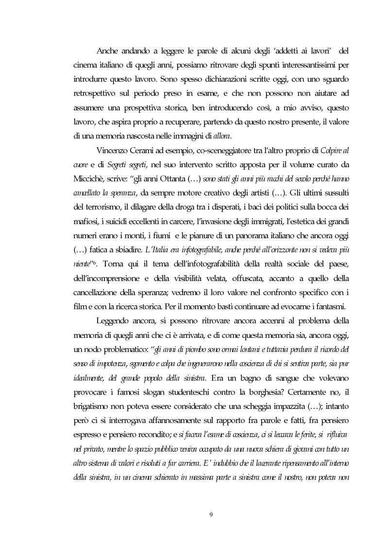 Anteprima della tesi: Il cinema e l'impatto del terrorismo sulla società italiana. Alcune ipotesi storiografiche sulla svolta degli anni Ottanta, Pagina 8