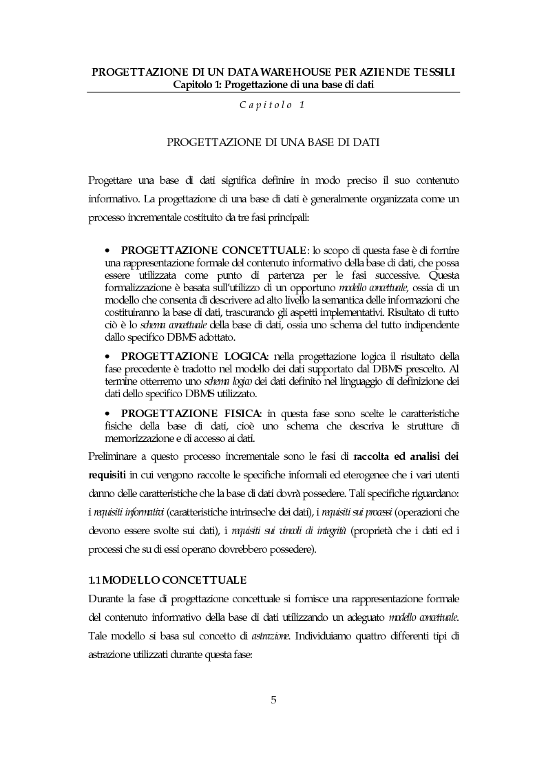 Anteprima della tesi: Progettazione di un data warehouse per aziende tessili, Pagina 4