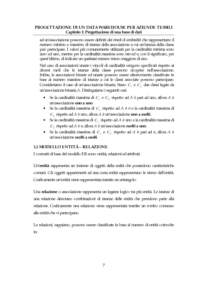 Anteprima della tesi: Progettazione di un data warehouse per aziende tessili, Pagina 6