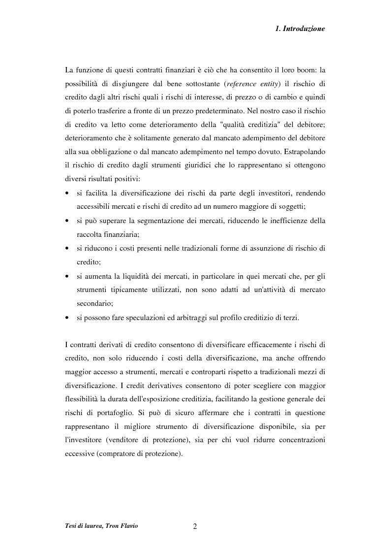 Anteprima della tesi: Il mercato dei credit derivatives, Pagina 2