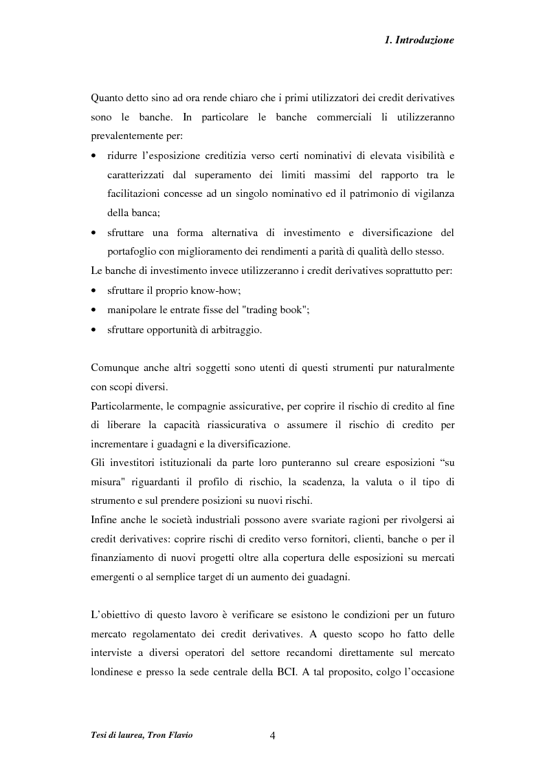 Anteprima della tesi: Il mercato dei credit derivatives, Pagina 4