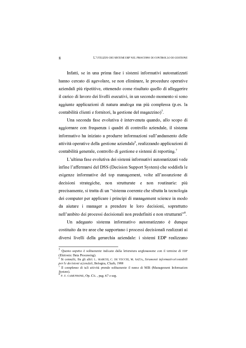 Anteprima della tesi: L'utilizzo dei sistemi Erp nel controllo di gestione. In particolare, Sap R/3 ed il costing di prodotto nelle aziende industriali, Pagina 6