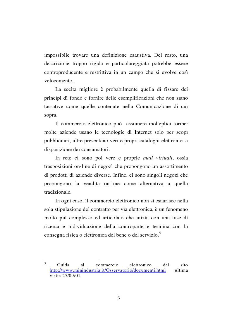 Anteprima della tesi: Il commercio elettronico. Profili giuridici della tutela del consumatore, Pagina 3