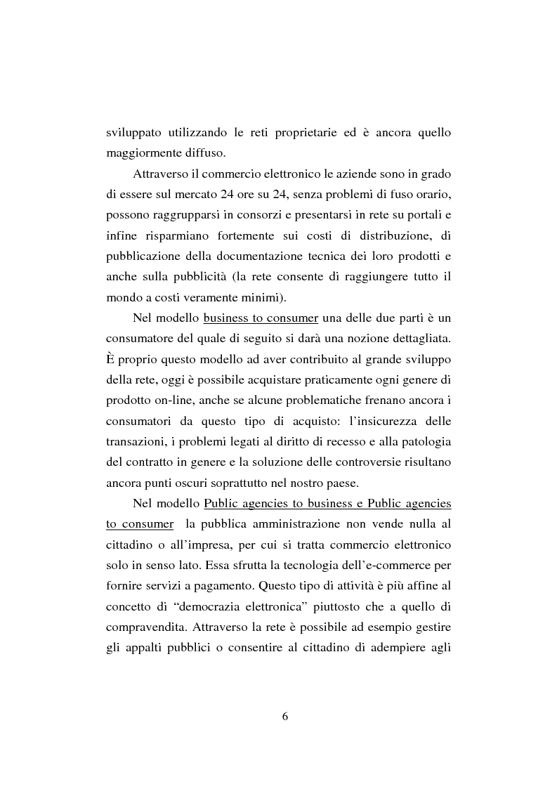 Anteprima della tesi: Il commercio elettronico. Profili giuridici della tutela del consumatore, Pagina 6
