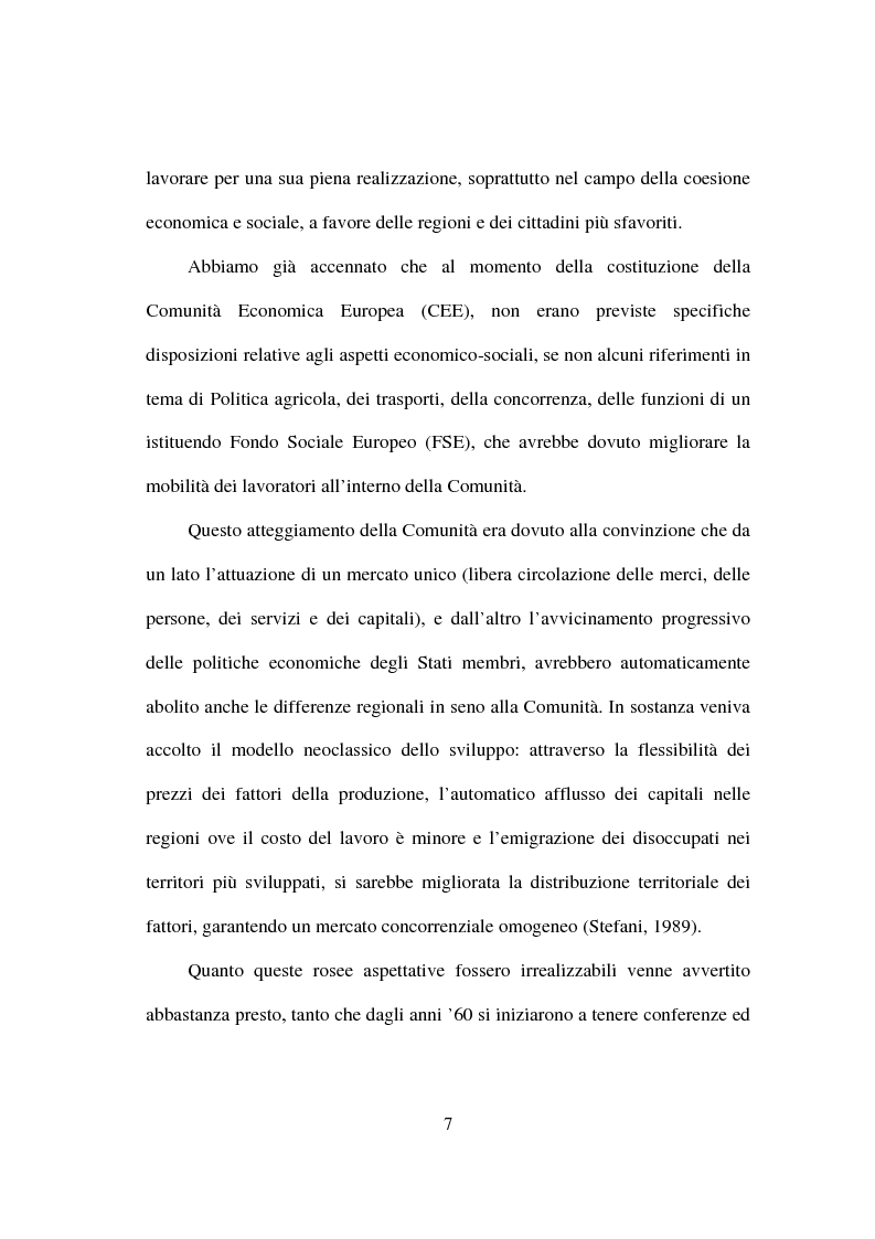 Anteprima della tesi: I fondi strutturali nella politica economica europea, Pagina 3
