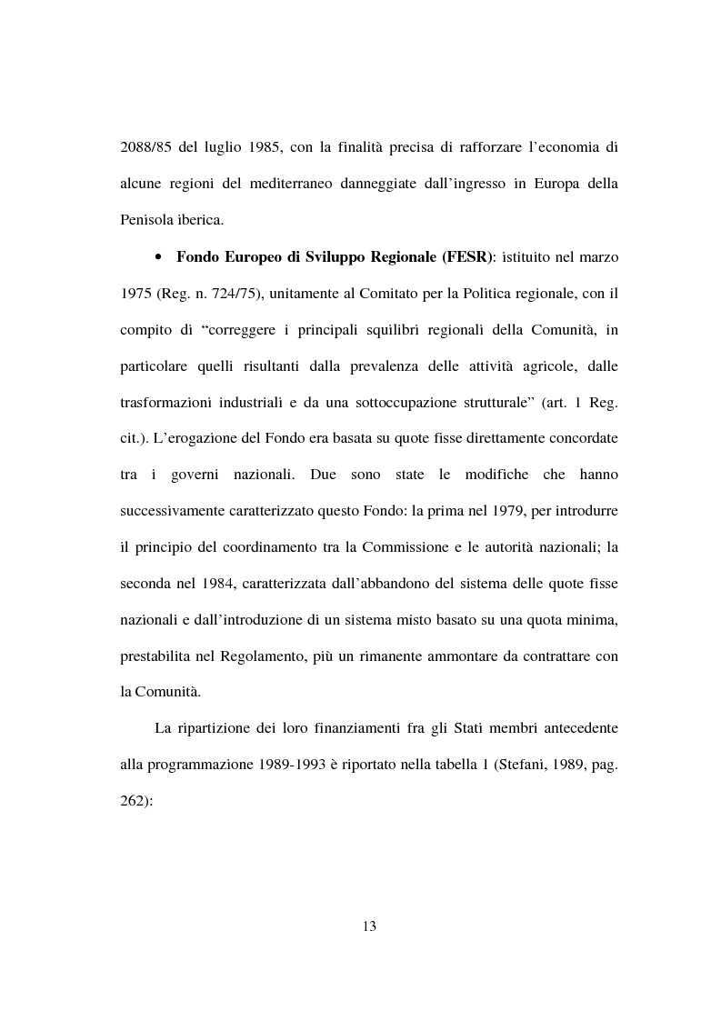 Anteprima della tesi: I fondi strutturali nella politica economica europea, Pagina 9